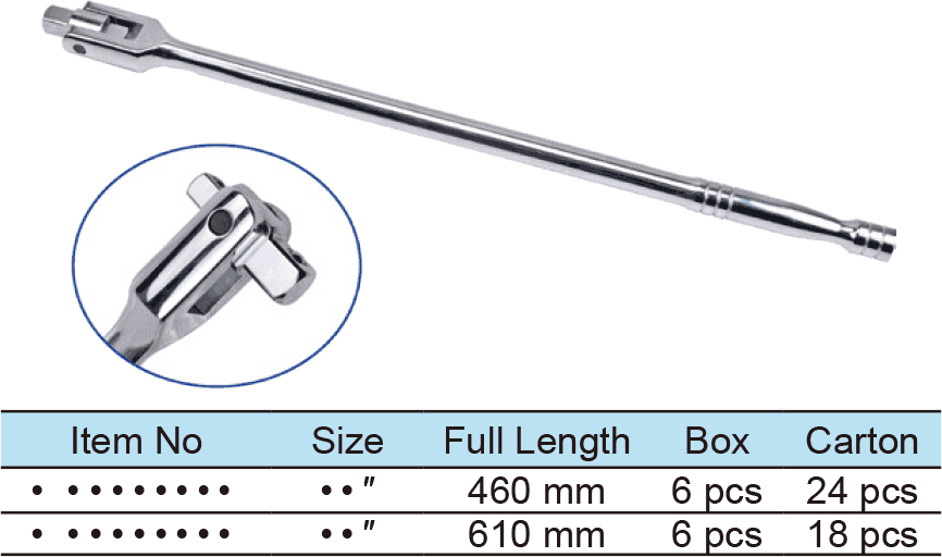 1/2”&3/8” Dr. Flex Handles, Round Handle with Double Drivers(图1)