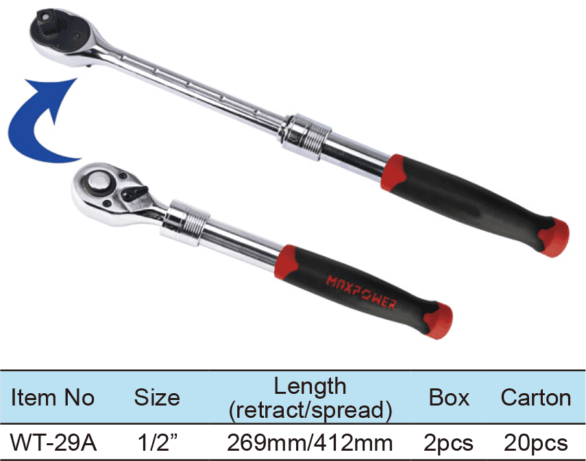 Extendable Ratchet Wrench Quick Release(图1)