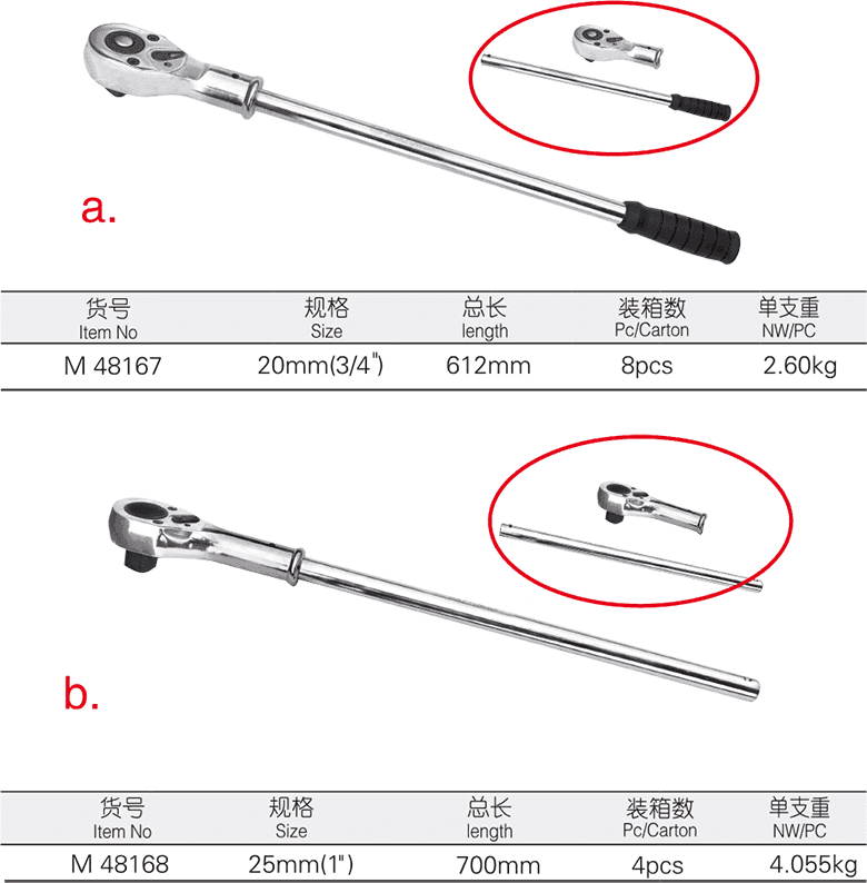 强力型梨头棘轮组合扳手(图1)