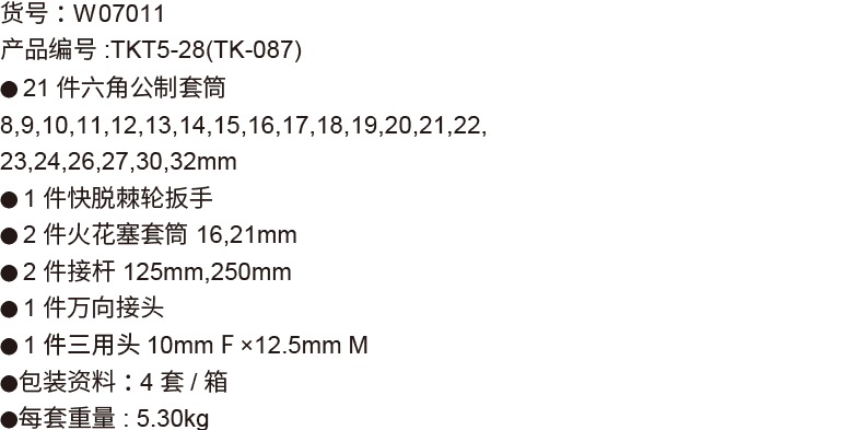 28件12.5mm系列公制套筒组套(图1)