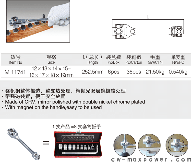 专业级八合一多头扳手(图1)